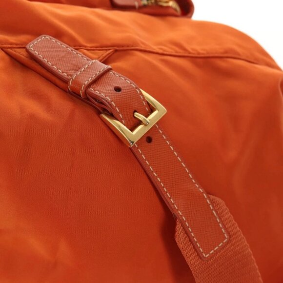 PRADA Backpack Nylon Orange Gold Auth 155325V main image 13
